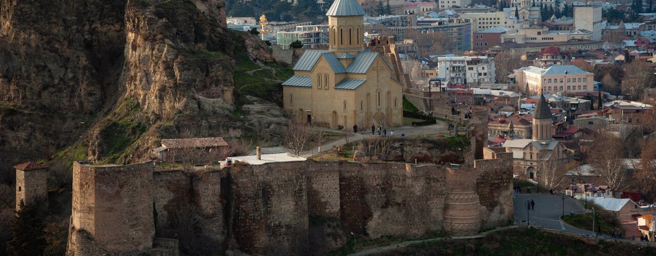 A quiet church watching over Tbilisi from its hilltop home.